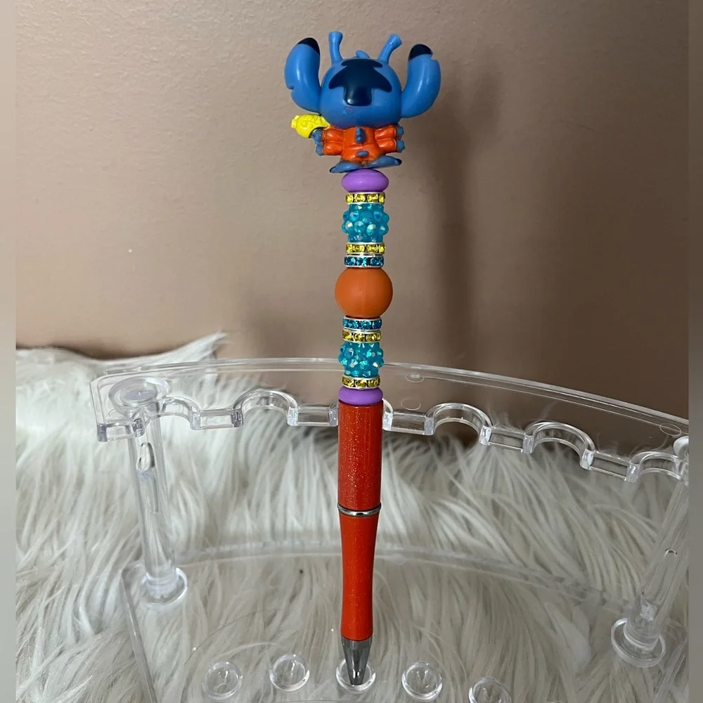 {Disney} Doorables Beadable Homemade Character Pen with Alien Stitch Figure